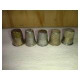 5 Fancy Mixed Metal/Alloy Thimbles