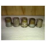 5 Fancy Mixed Metal/Alloy Thimbles
