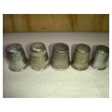 5 Fancy Mixed Metal/Alloy Thimbles