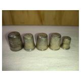 5 Fancy Mixed Metal/Alloy Thimbles
