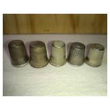 5 Fancy Mixed Metal/Alloy Thimbles