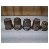 5 Fancy Mixed Metal/Alloy Thimbles