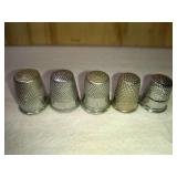 5 Fancy Mixed Metal/Alloy Thimbles