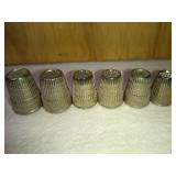 6 West Germany Fancy Mixed Metal Thimbles