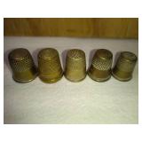 5 Fancy Copper/Brass Thimbles