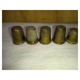 5 Fancy Copper/Brass Thimbles