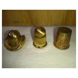 3 Unique Brass Thimbles