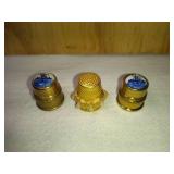 3 Unique Brass Thimbles