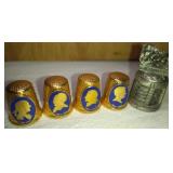 4 President Plaque, 1 Pewter Mt .Rushmore Thimbles