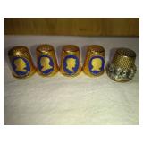 4 President Plaque, 1 Mixed Metal Mt .Rushmore Thimbles