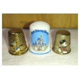 Metal Daffy and Mickey and Disney World Thimbles