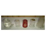 5 Etched Glass, Frosted Glass and Hanging Glass Bird Thimbles