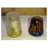 2 Thimbles: Lead Crystal West Germany and Murano Glass