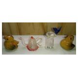 4 Thimbles: Glass and Ceramic Ducklings