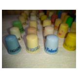 61 Plastic Plain and Advertising Thimbles Possibly Bakelite