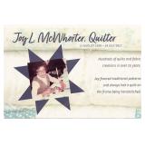 Joy's life was stitched together with love, patience, and artistry. From the hum of a sewing machine to the careful placement of fabric pieces, she transformed simple cloth into works of beauty that w