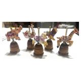 Set of 5 Enesco Circus Animal Carousel Thimbles