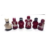 Set of 6 Black Americana Thimbles