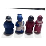 Set of 4 Black Americana Thimbles