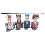 Set of 4 Avon American Fashion Silhouette Thimbles