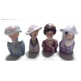 Set of 4 Avon American Fashion Silhouette Thimbles