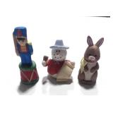 Snowman, Toy Soldier and Enesco Bunny Thimbles