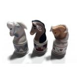 3 Enesco Porcelain Horse Thimbles