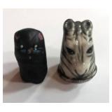 2 Bisque Thimbles White Tiger and Panther