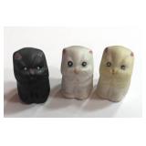 3 Bisque Cat Shaped Thimbles