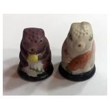 2 Bisque Thimbles Bunny and Squirrel