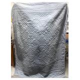 Nine Square with Hearts Quilt Hand Stitched. Twin 64" X 84"