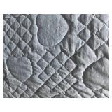 Nine Square with Hearts Quilt Hand Stitched. Twin 64" X 84"