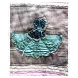 Pink Sunbonnet Quilt with Pillow Sham Full/Twin 80"X99"  Hand Stitched.