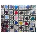 Eight Point Star Quilt Queen 84" X 103" Hand Stitched