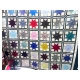 Eight Point Star Quilt Queen 84" X 103" Hand Stitched