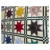 Eight Point Star Quilt Queen 84" X 103" Hand Stitched