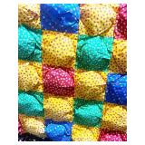 Bold Pillow Twin Quilt Hand Stitched. Amazing Colors. 62" X 89"