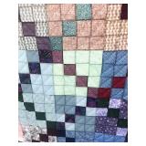 Squares on Point with Wide Square Border Quilt King 102" X 114" Hand Stitched