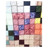 Squares on Point with Wide Square Border Quilt King 102" X 114" Hand Stitched