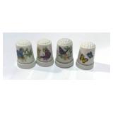 Set of 4 Ceramic Butterfly Thimbles