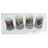 Set of 4 Ceramic Butterfly Thimbles