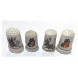Set of 4 Ceramic Butterfly Thimbles