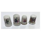 Set of 4 Ceramic Butterfly Thimbles
