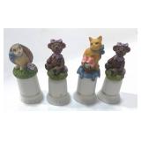 Set of 4 Avon Animal Thimbles