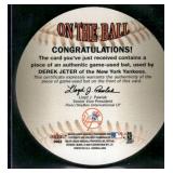 Derek Jeter Game-Used Bat Relic 2003 Fleer Hardball On The Ball Baseball Card