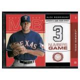 Alex Rodriguez Game Worn Jersey Relic 2003 Fleer Numbers Game #AR-NG Baseball Card
