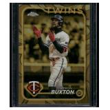 Byron Buxton /99 Gold Refractor 2024 Topps Chrome Gilded #117 Numbered 62/99 Minnesota Twins Baseball Card