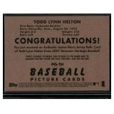 Todd Helton Game-Worn Jersey Relic 2007 Bowman Heritage Pieces of Greatness #PG-TH Baseball Card