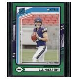 JJ McCarthy RC Green Press Proof 2024 Donruss Rated Rookie #303 Minnesota Vikings Football Card