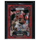 Jalen Hurts Red Cracked Ice 2024 Prizm Draft Picks #99 Football Card
